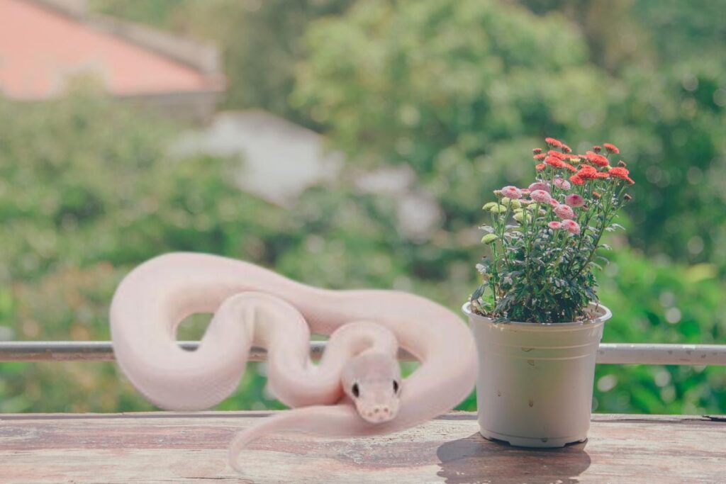 Cobra albina: beleza em escamas – Imagem: Canva Pró.